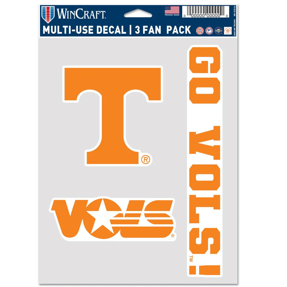 Tennessee Volunteers - Multi Use 3 fan pack Fan Decal