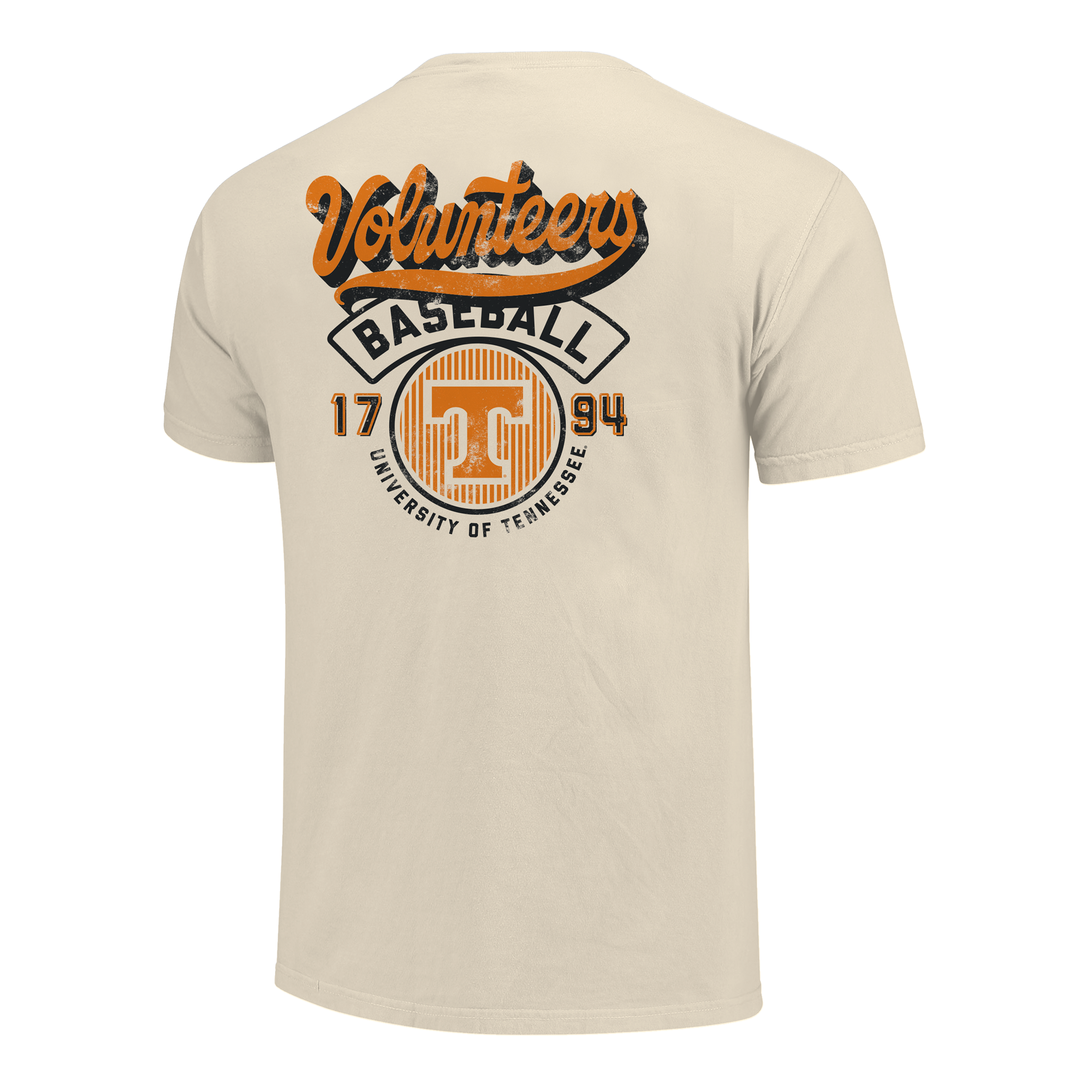 Tennessee Volunteers - NCAA Modern Script Stripes Comfort Color Short Sleeve T-shirt