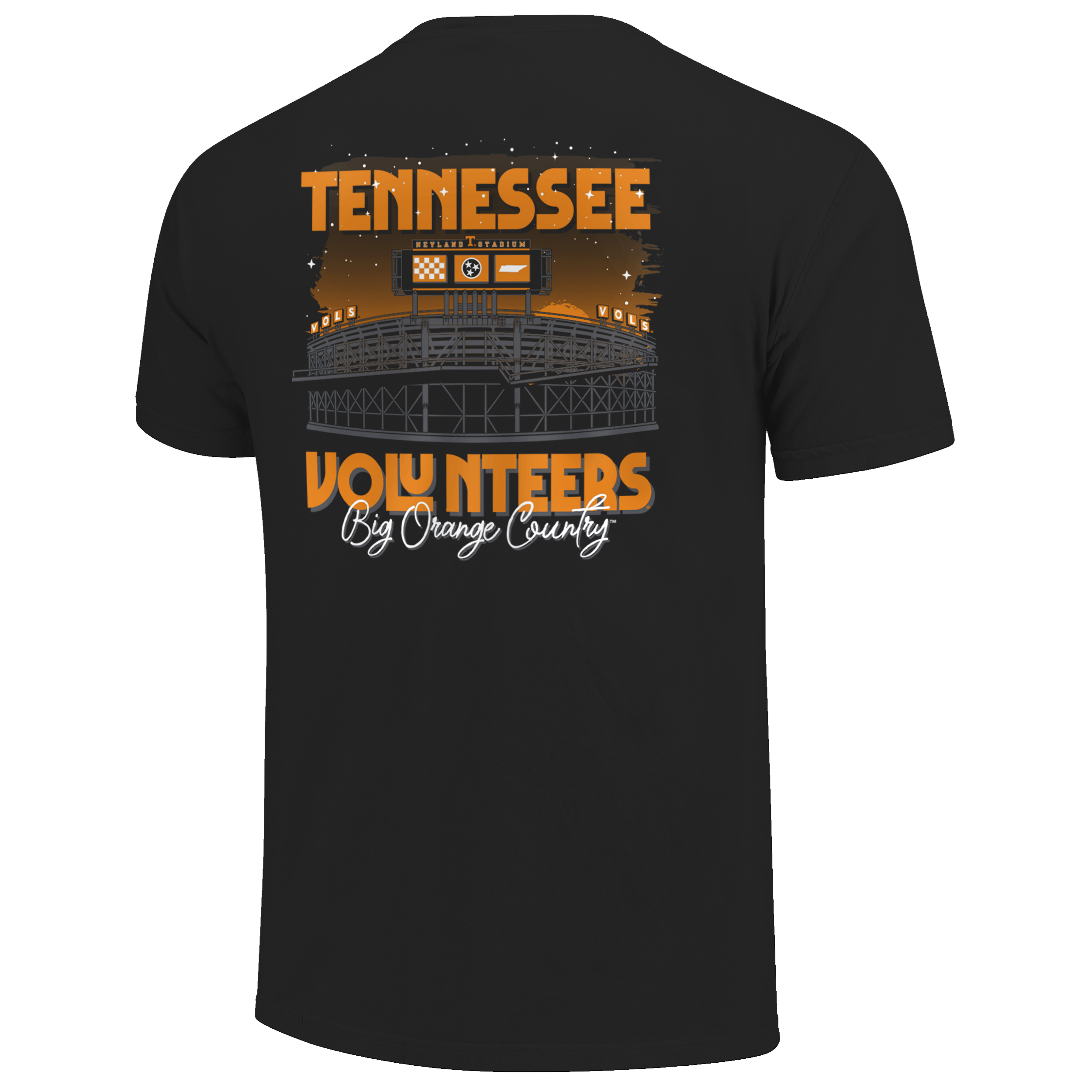 Tennessee Volunteers Dark Sunset Stadium Black Comfort Color Short Sleeve T-shirt