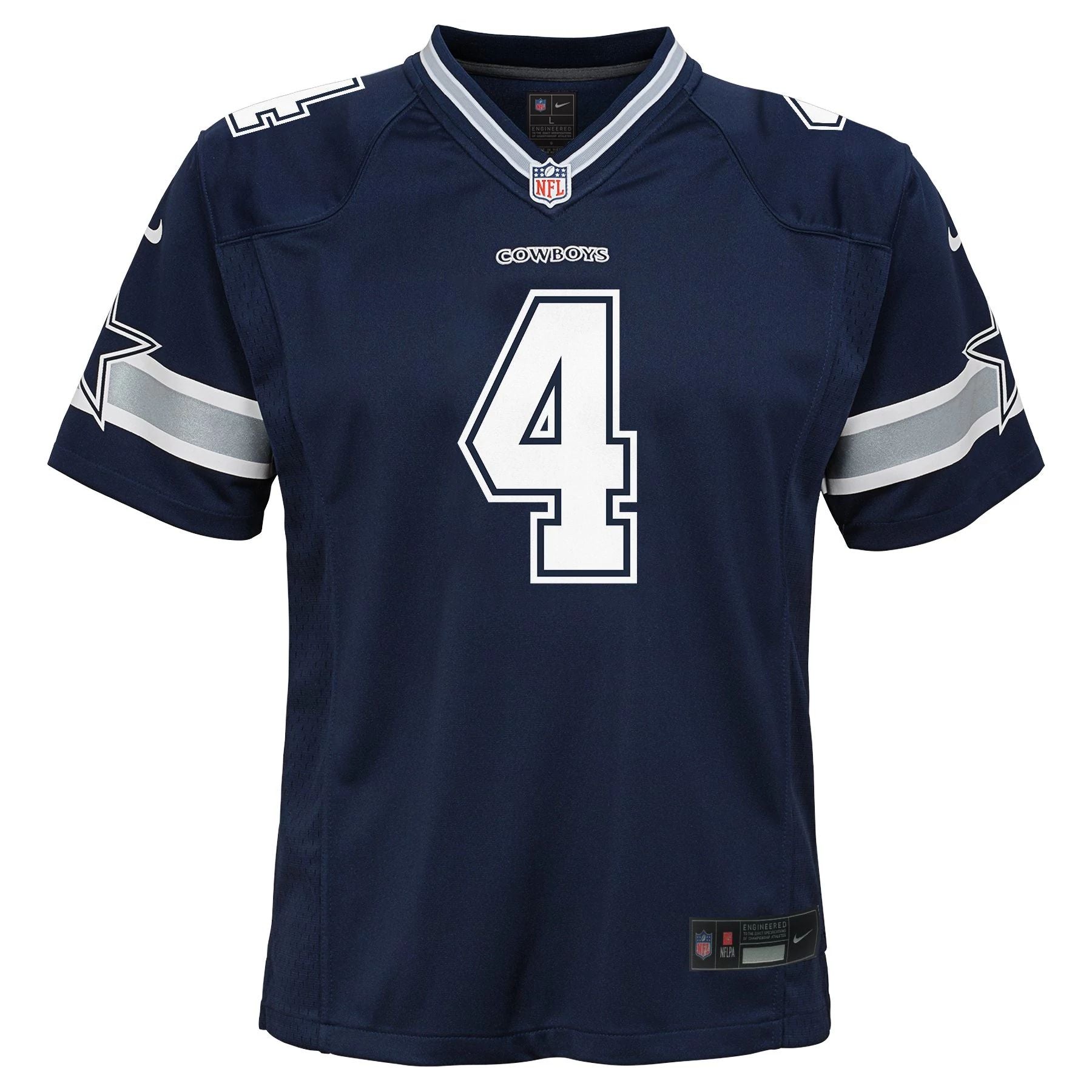 Dallas Cowboys - Dak Prescott #4 Nike Navy Game Replica Youth Jersey