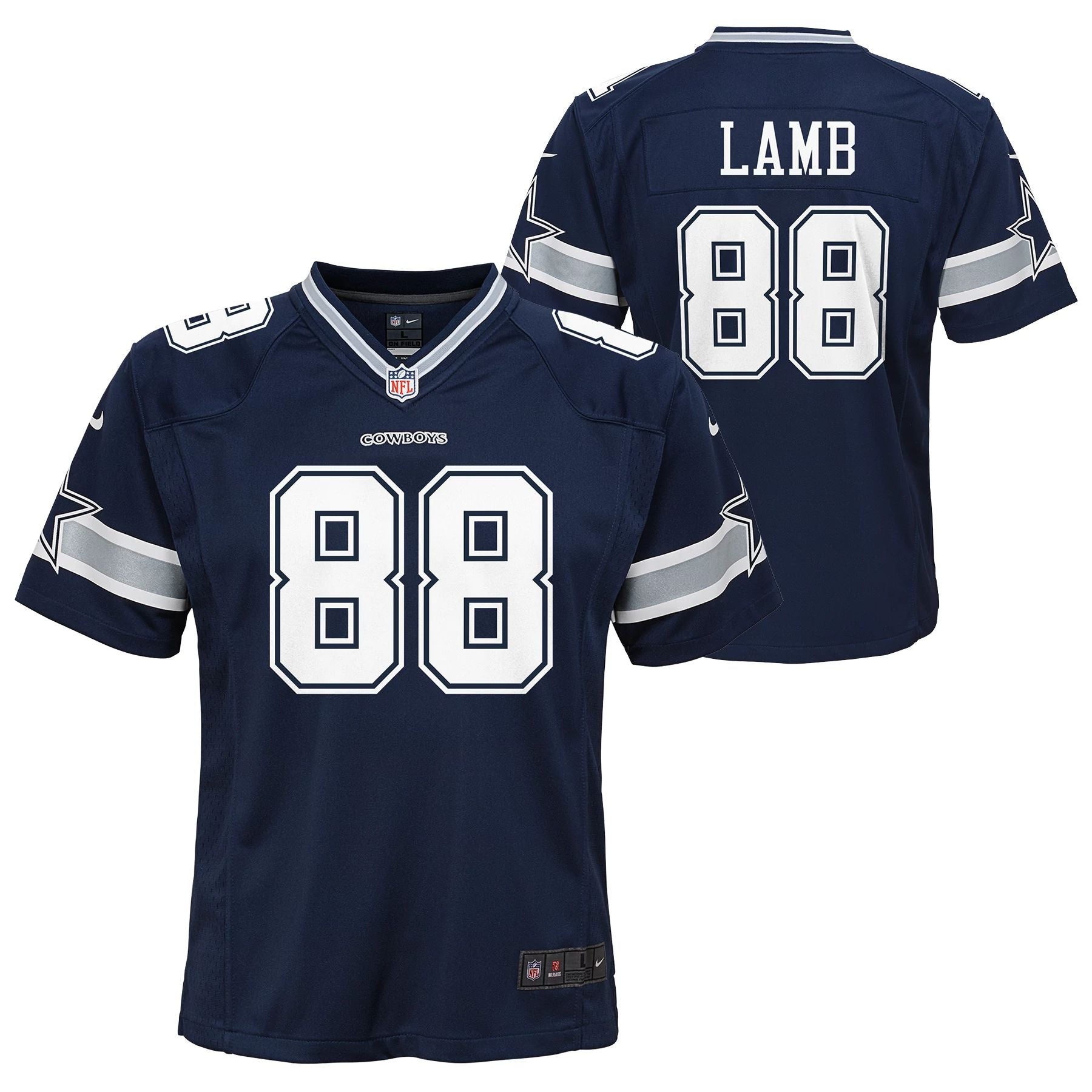Dallas Cowboys - Lamb #88 Nike Navy Game Youth Replica Jersey