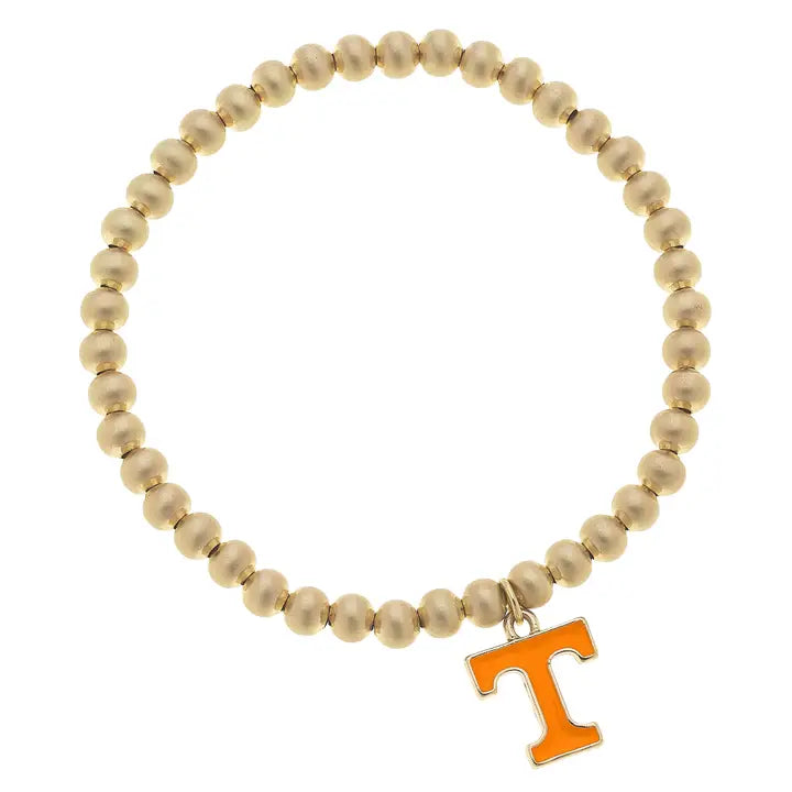 Tennessee Volunteers - Ball Bead Stretch in Satin Gold Bracelet
