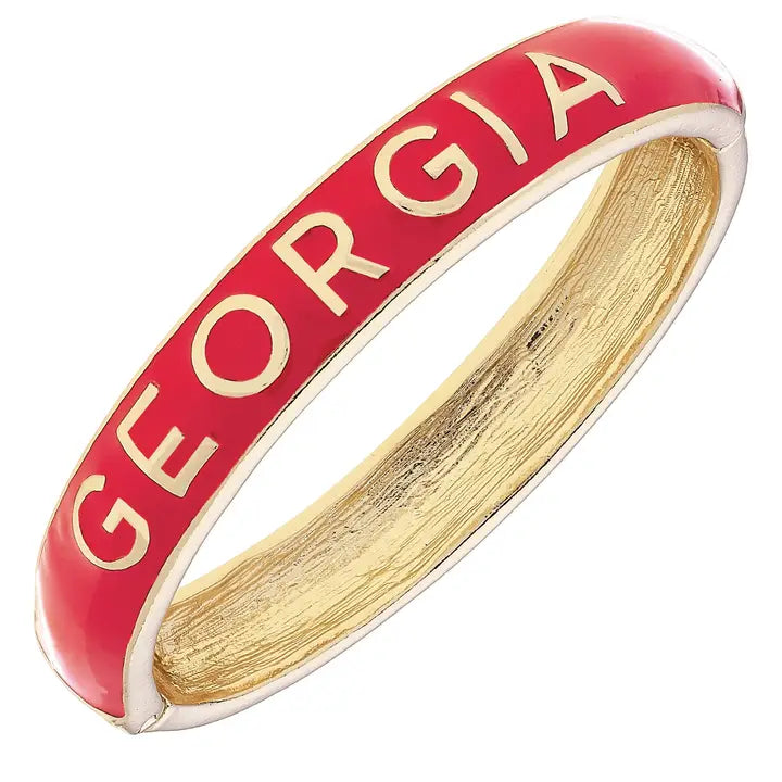 Georgia Bulldogs - NCAA Sculpted Enamel Hinge Bangle in Red Bracelet