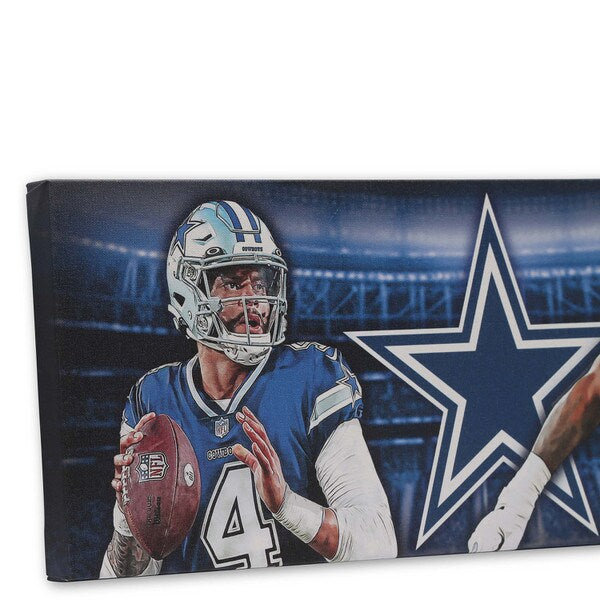 Dallas Cowboys: NFL Dak Prescott & Micah Parsons Stadium Lights Canvas Wall Decor