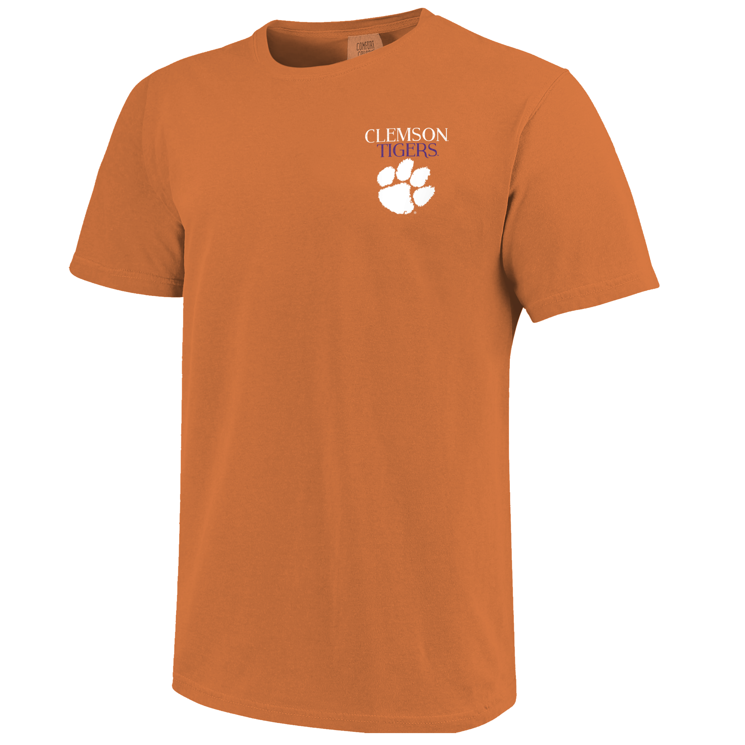 Clemson Tigers - NCAA Lined State & School Elements Comfort Color T-Shirt