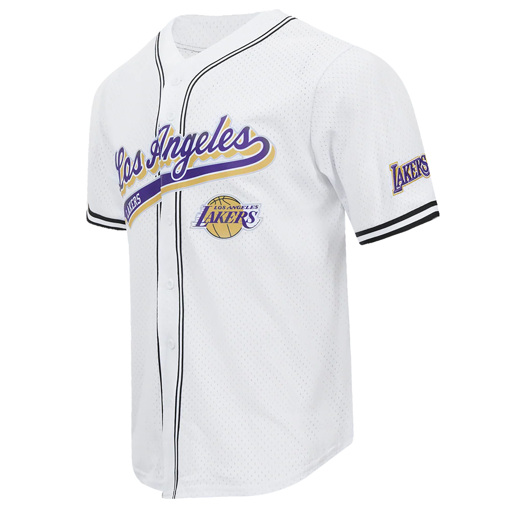 Los Angeles Lakers - NBA Script Tail Men's Mesh Button Down Shirt