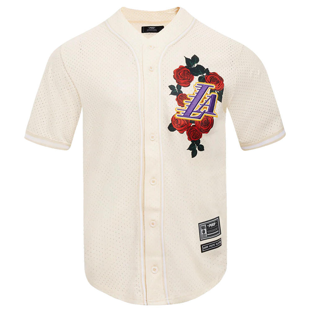 Los Angeles Lakers - NBA Roses Mesh Button Down Shirt