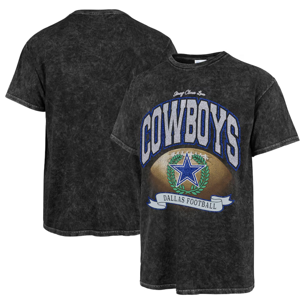 Dallas Cowboys - Black Stoney Clover Lane Glitter Rocker Retro Tubular T-Shirt