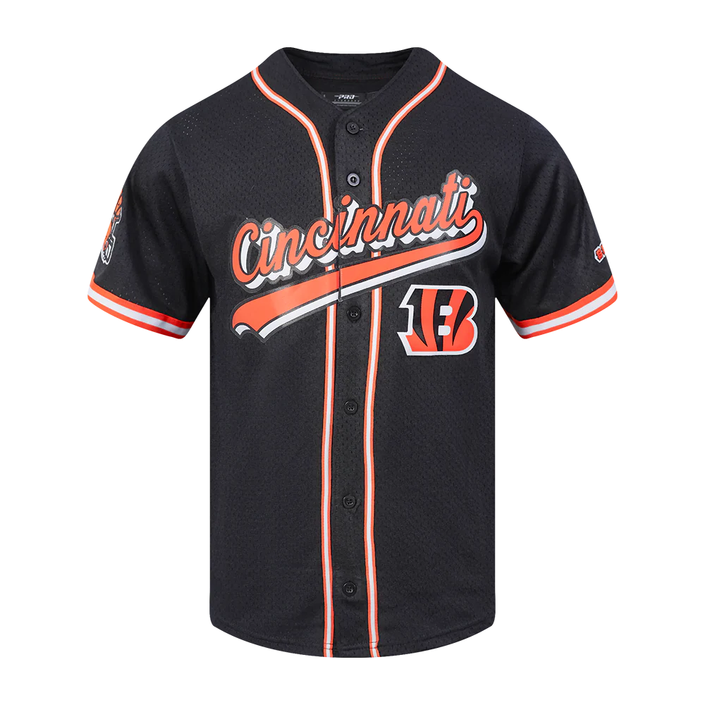 Cincinnati Bengals - NFL Script Tail Mesh Bottom Down Men's Adult Shirt