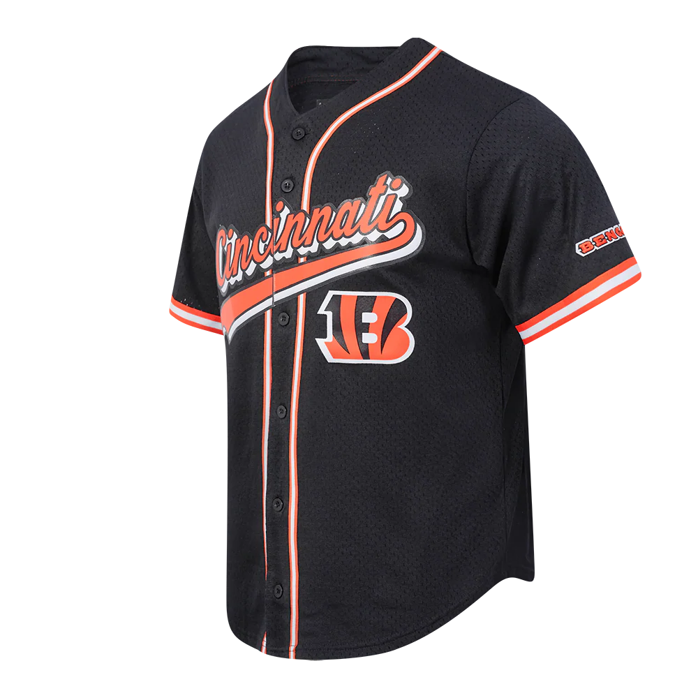 Cincinnati Bengals - NFL Script Tail Mesh Bottom Down Men's Adult Shirt