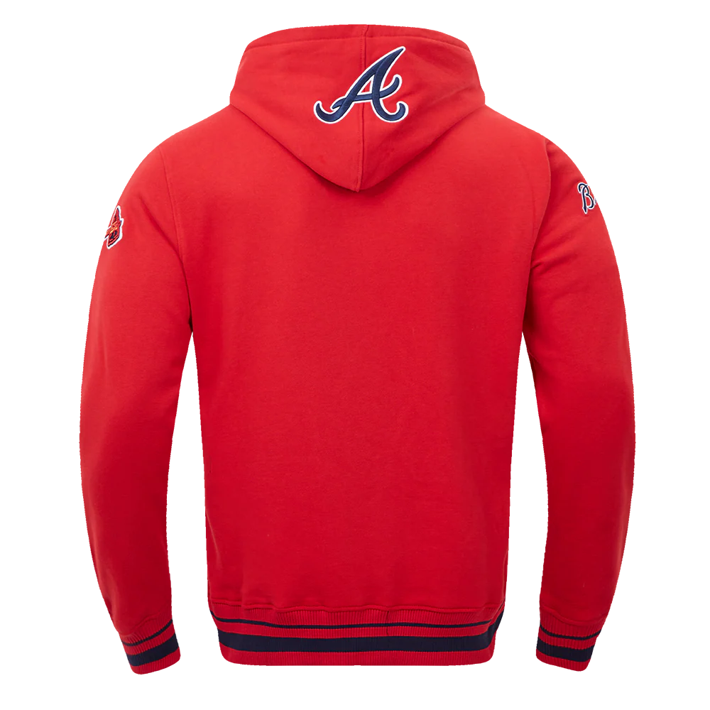 Atlanta Braves - MLB Script Tail Men's Rib Fleece Pullover Hoodie