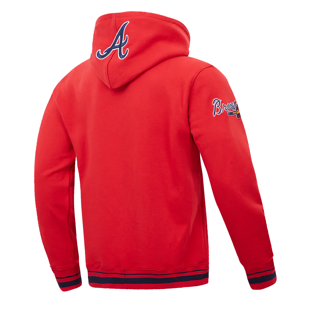 Atlanta Braves - MLB Script Tail Men's Rib Fleece Pullover Hoodie