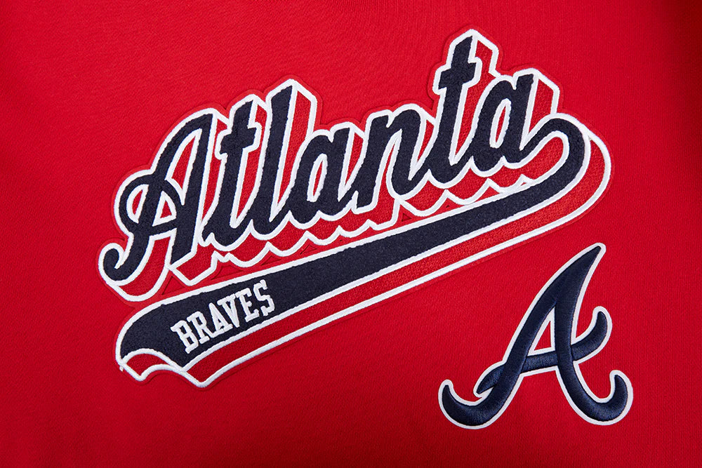 Atlanta Braves - MLB Script Tail Men's Rib Fleece Pullover Hoodie