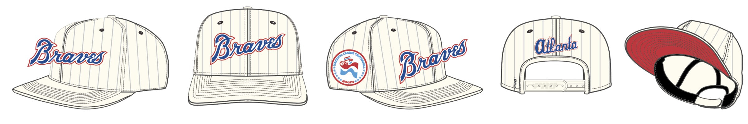 Atlanta Braves - MLB Pinstripe Retro Classic Wordmark Wool Trucker Strapback Hat