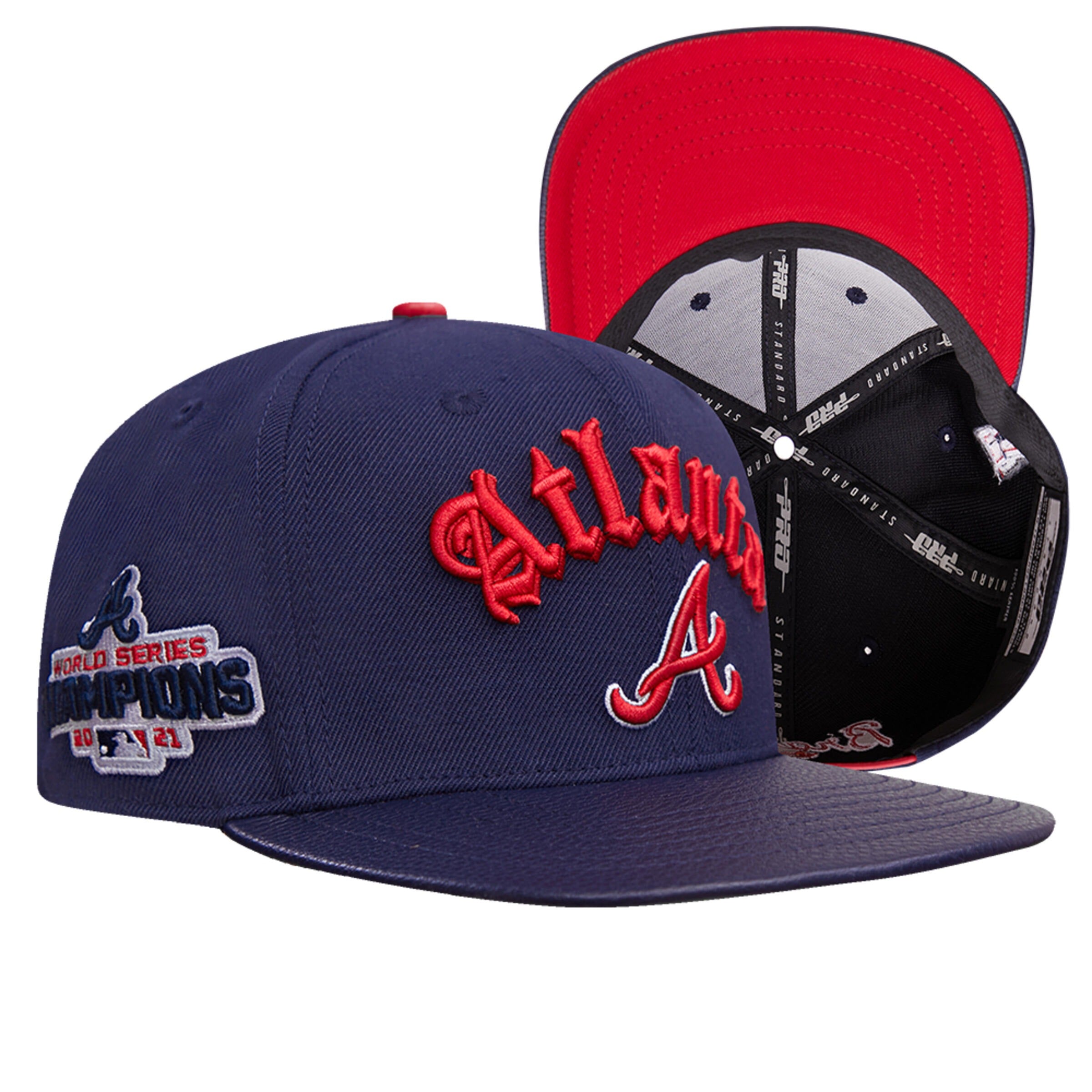 Atlanta Braves - MLB 2021 World Series Old English Navy Snapback Hat