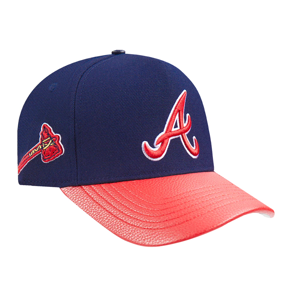 Atlanta Braves - MLB City Ransom Leather Pinch Front Strapback Hat
