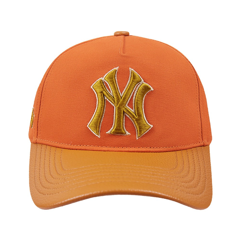 New York Yankees - MLB Gramercy 2 Tone Pinch Front Strapback Burnt Orange Hat