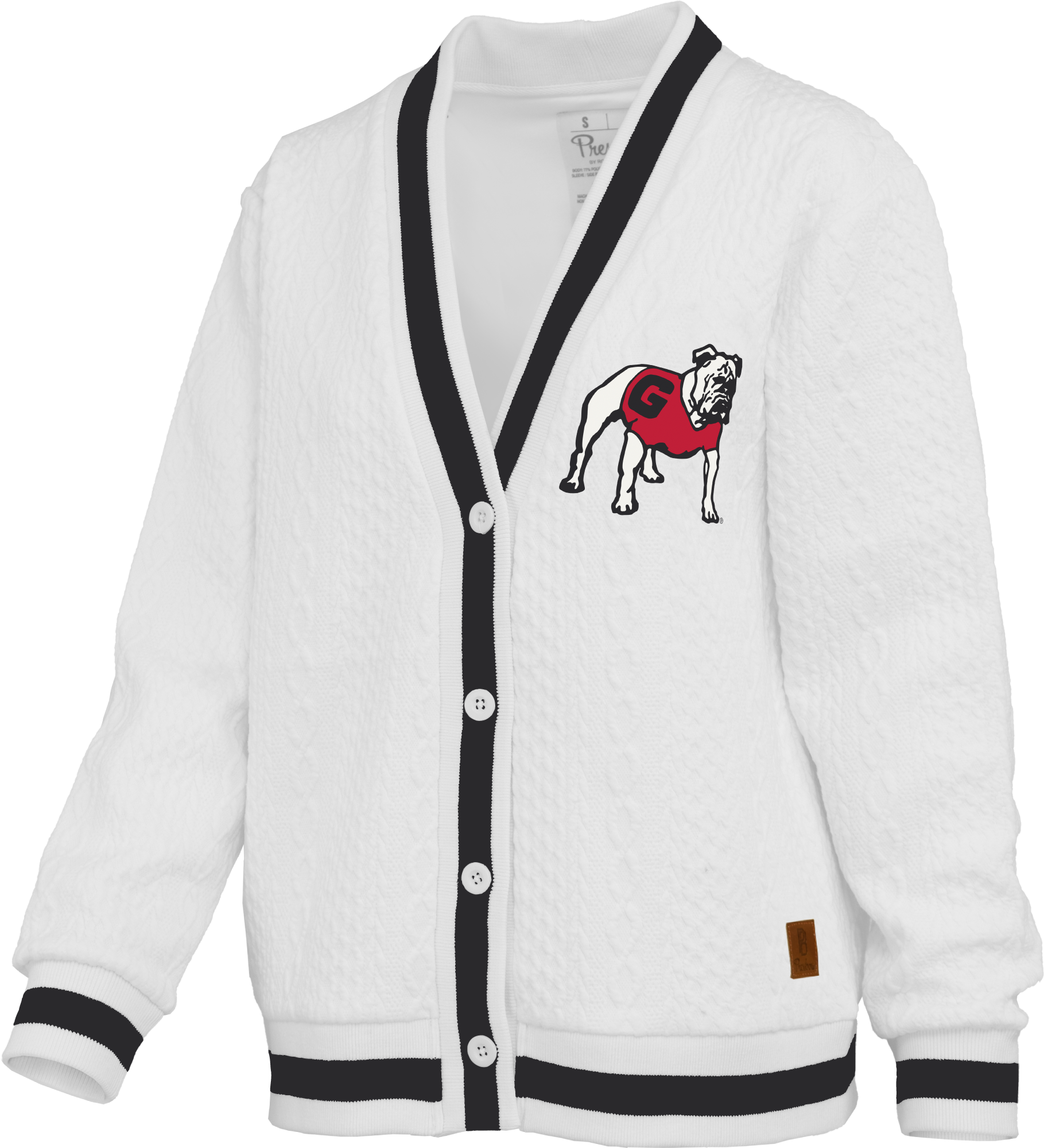 Georgia Bulldogs "North Fork Watertown" - Chunky-Weave Knit 4- Button Cardigan Long Sleeve