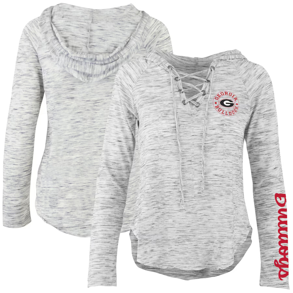 Georgia Bulldogs "Gato" - Lace-Neck Tee Hooded LongSleeve