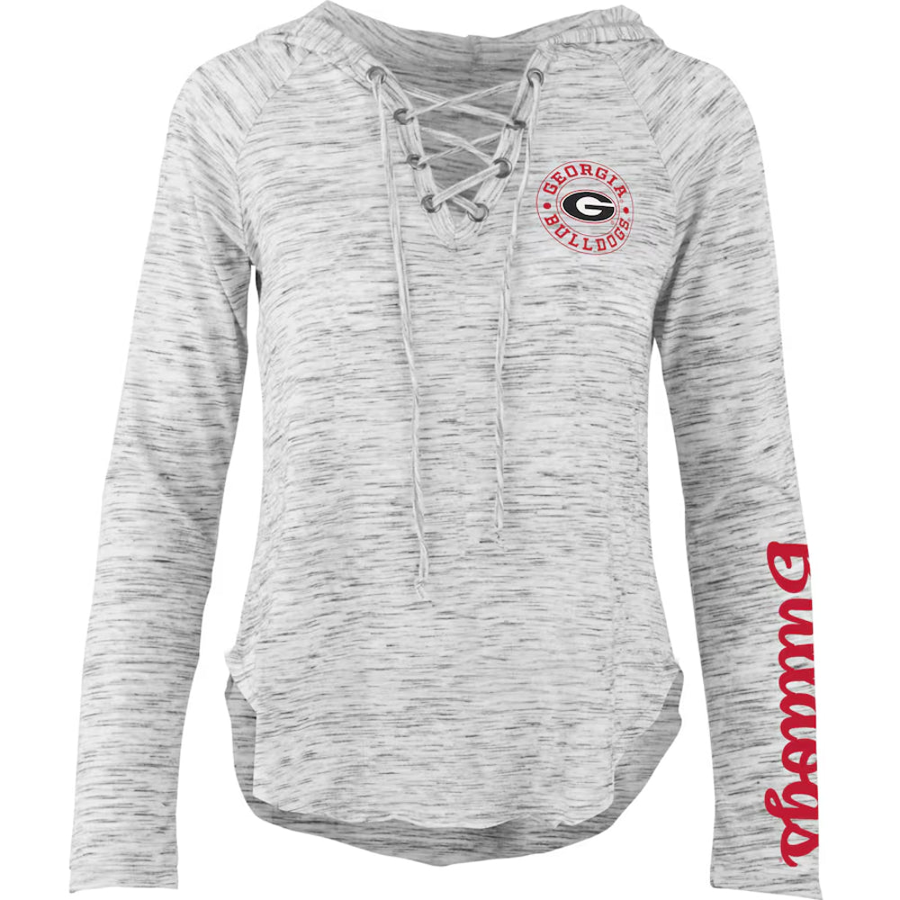 Georgia Bulldogs "Gato" - Lace-Neck Tee Hooded LongSleeve