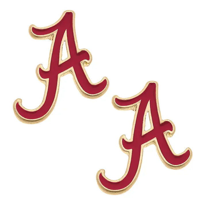 Alabama Crimson Tide - NCAA Enamel Stud in Crimson Earrings