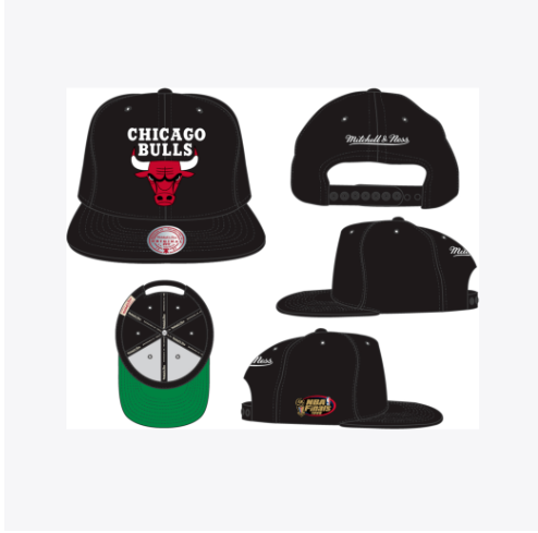 NBA Chicago Bulls Top Spot Snapback Black Hat