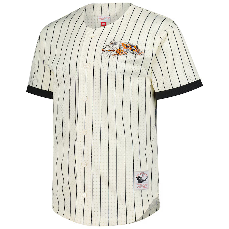 Cincinnati Bengals - Cream Vintage Logo Final Seconds Full-Button Mesh Top Jersey