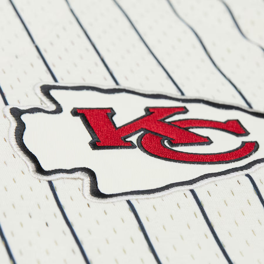 Kansas City Chiefs - Cream Vintage Logo Final Seconds Full-Button Mesh Top Jersey