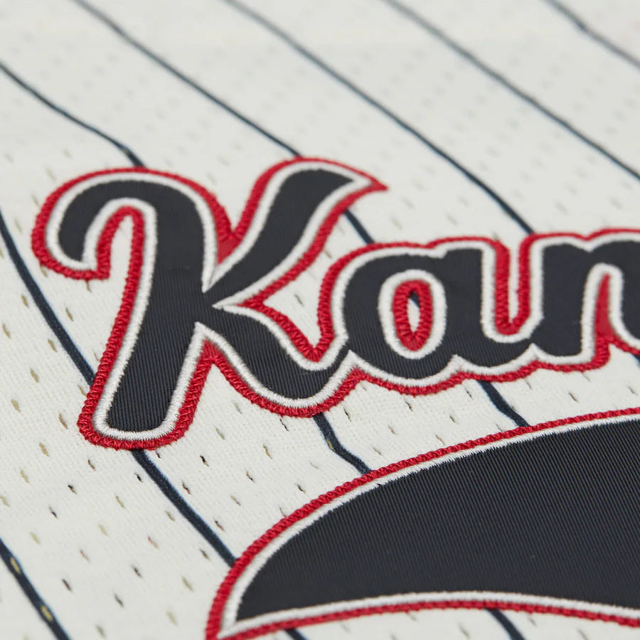 Kansas City Chiefs - Cream Vintage Logo Final Seconds Full-Button Mesh Top Jersey