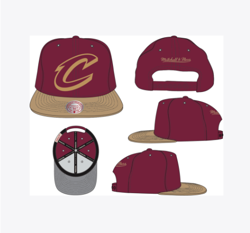 NBA Cleveland Cavaliers Top Spot Snapback Red- Gold Hat