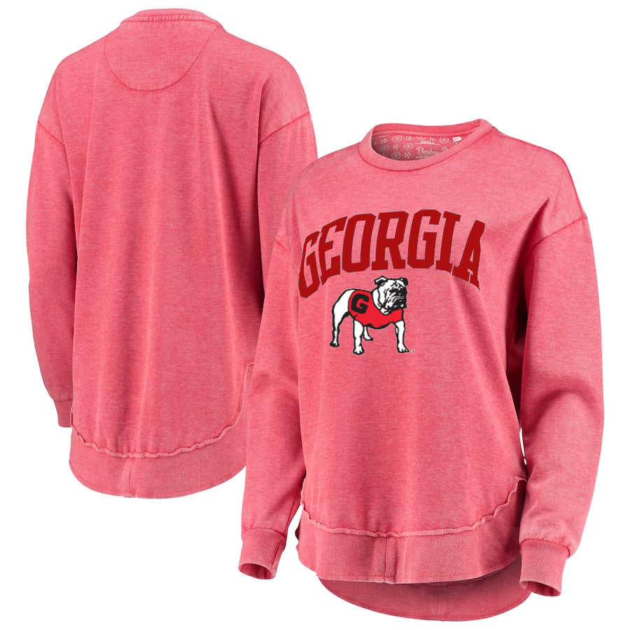 Georgia Bulldogs "New Zealand" - Crew-Neck Rounded Bottom Vintage Fleece LongSleeve