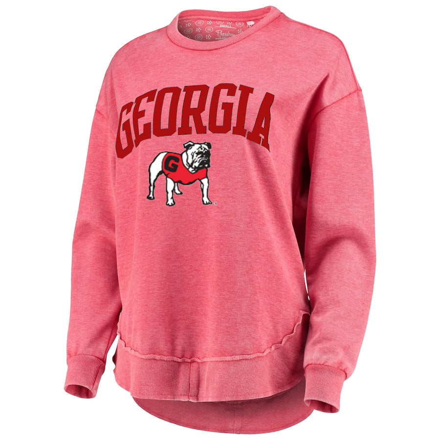 Georgia Bulldogs "New Zealand" - Crew-Neck Rounded Bottom Vintage Fleece LongSleeve