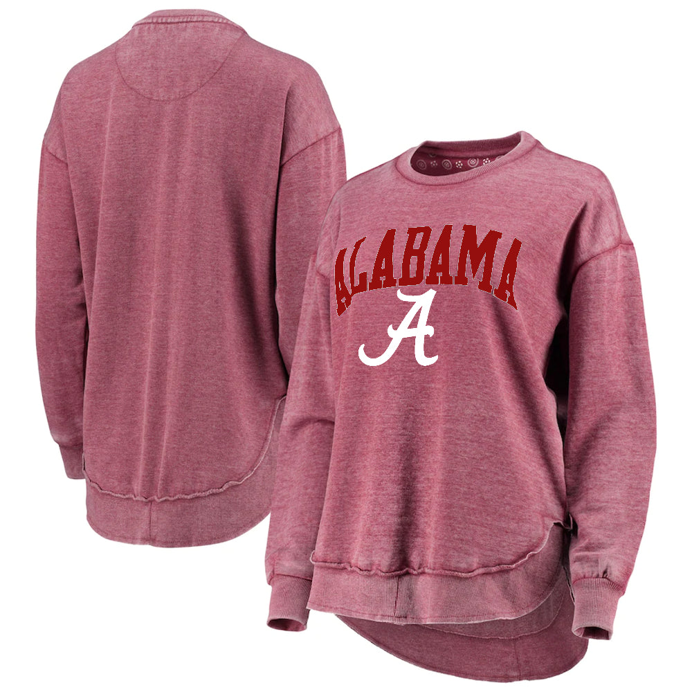 Alabama Crimson Tide"New Zealand" - Crew-Neck Rounded Bottom Vintage Fleece LongSleeve