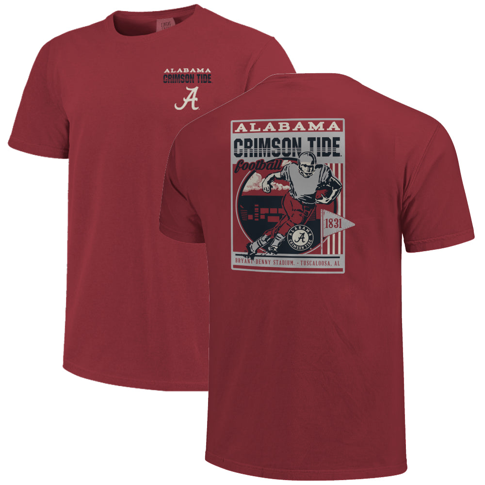 Alabama Crimson Tide - Retro Poster and Stadium Short Sleeve T-Shirt