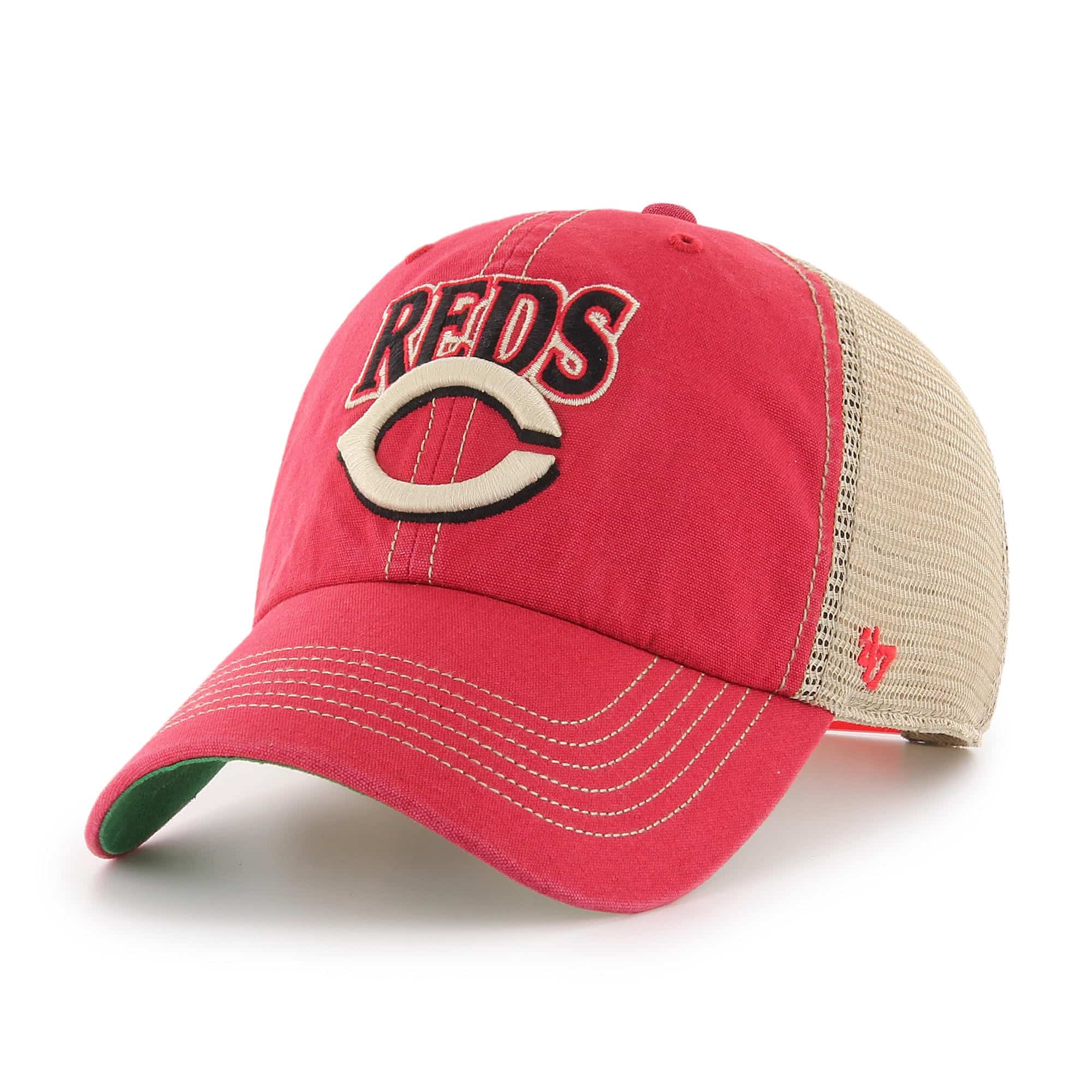 47 Brand Cincinnati Reds Tuscaloosa Vintage Red Clean Up Mesh Snapback Hat