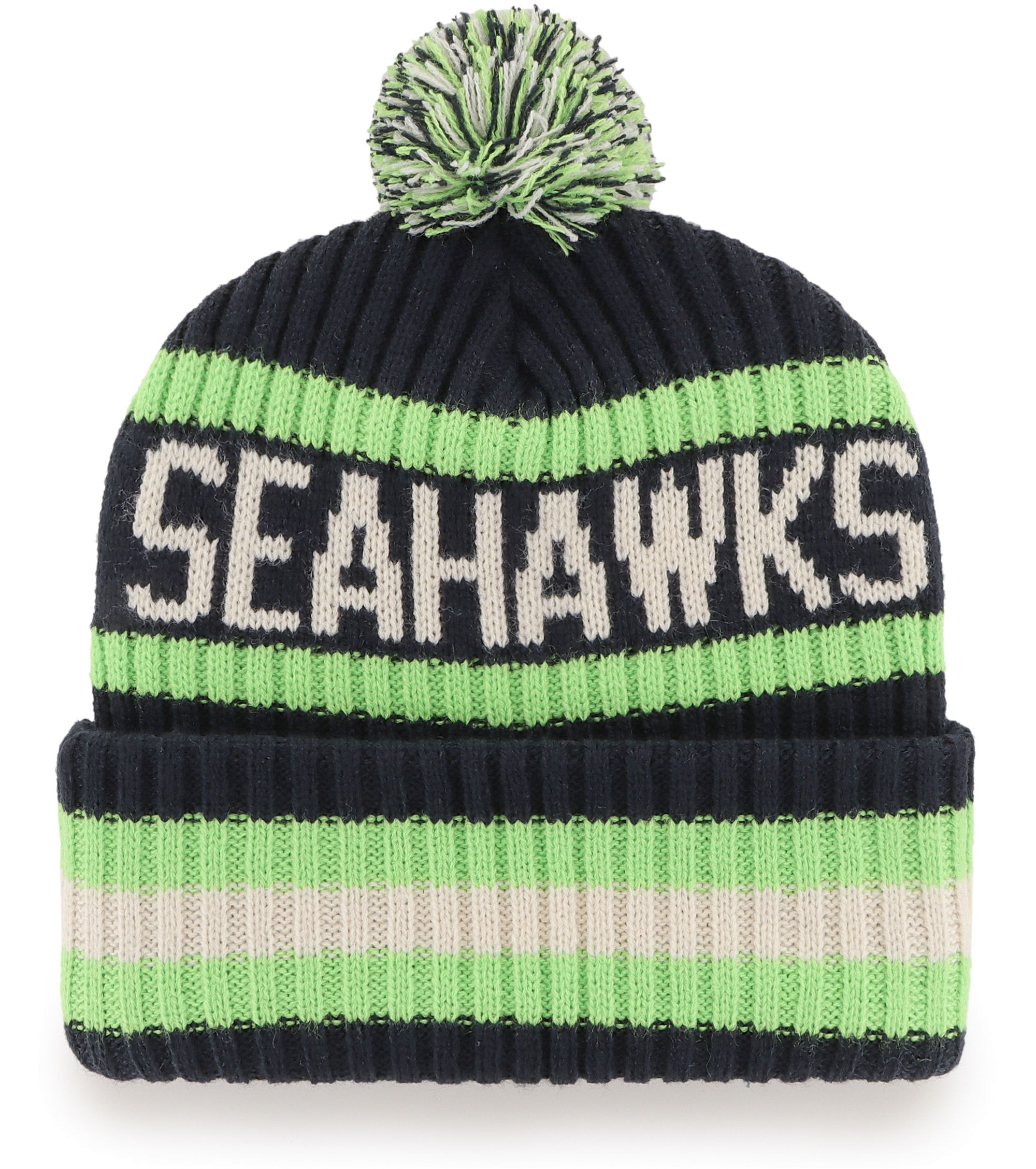 Seattle Seahawks - Bering Navy Cuffed Knit, 47 Brand
