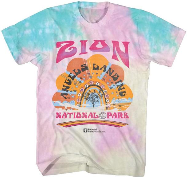 National Parks - Zion Angels Landing Tie-Dye T-Shirt