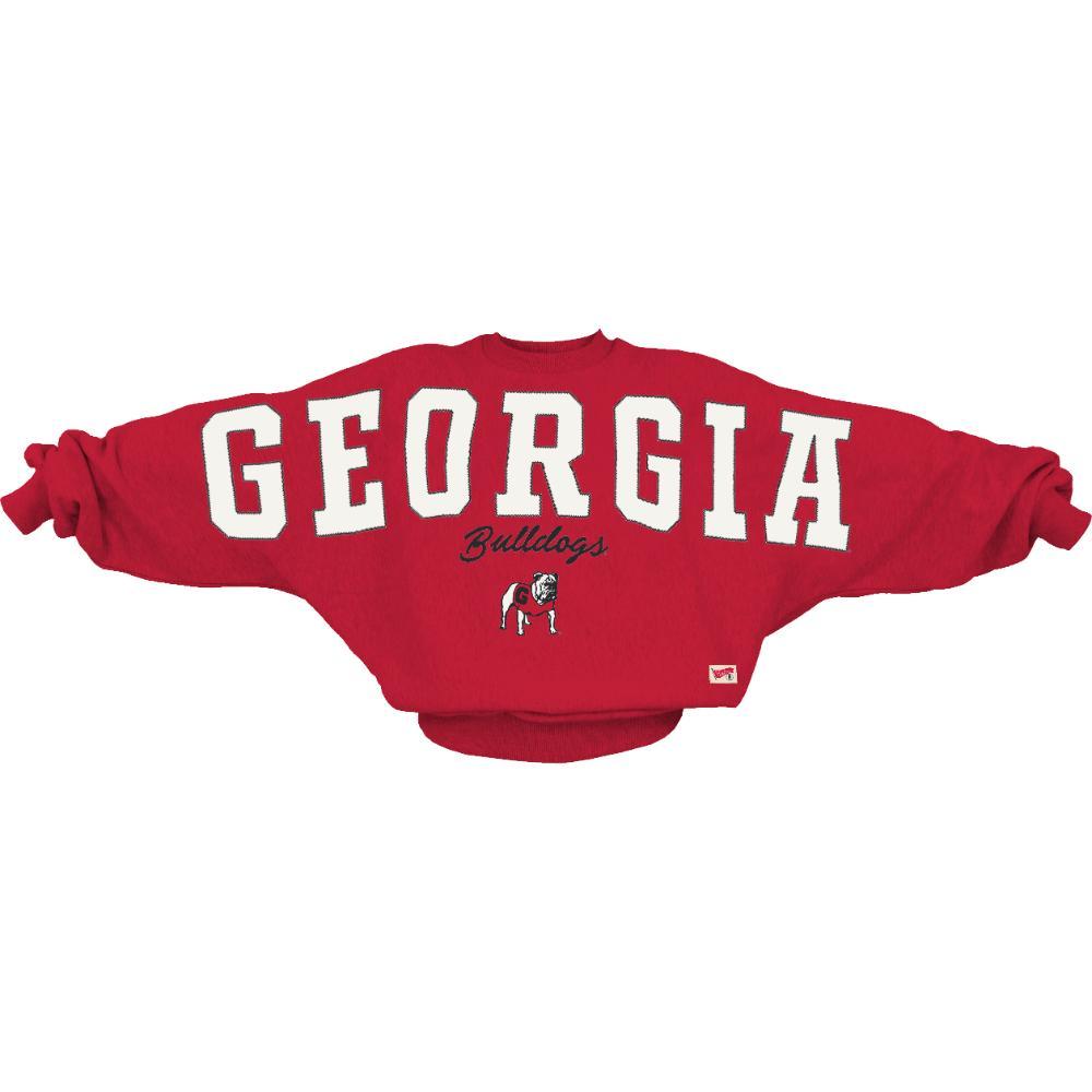Georgia Bulldogs - Flannigan Piece Dolman-Style Oversized Crew Neck Fleece Long-Sleeve