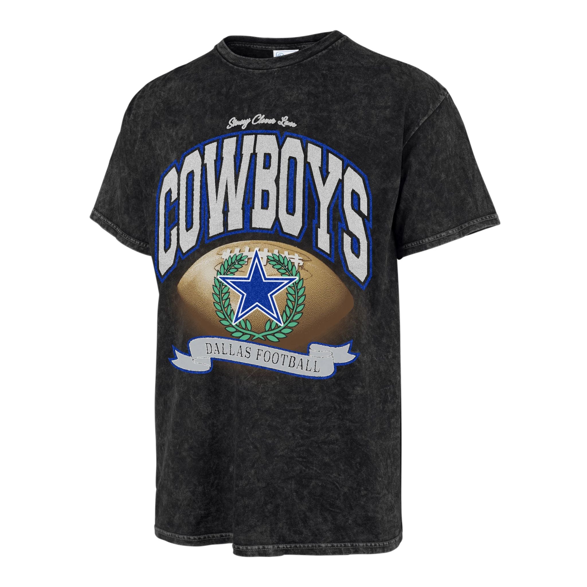 Dallas Cowboys -  Black Stoney Clover Lane Glitter Rocker Retro Tubular T-Shirt