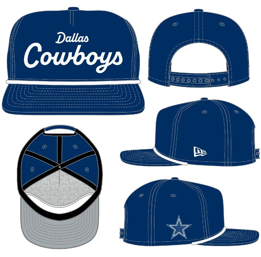 Dallas Cowboys - Golfer Team Text  Dalcow Adjustable Navy Hat