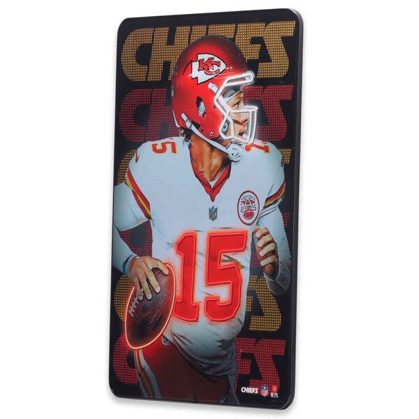 Kansas City Chiefs: NFL Patrick Mahomes - Neon Lights High Transparency Framed Wood Wall Decor