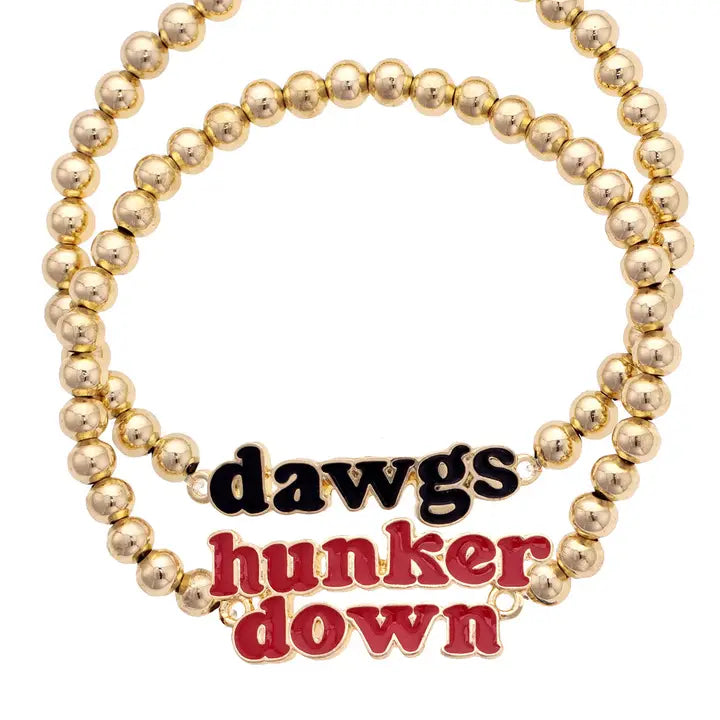 Georgia Bulldogs - NCAA Slogan Ball Bead Bracelet