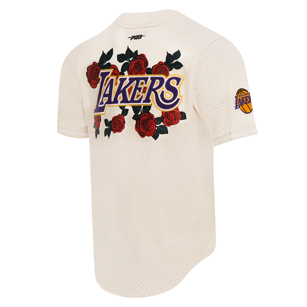 Los Angeles Lakers - NBA Roses Mesh Button Down Shirt