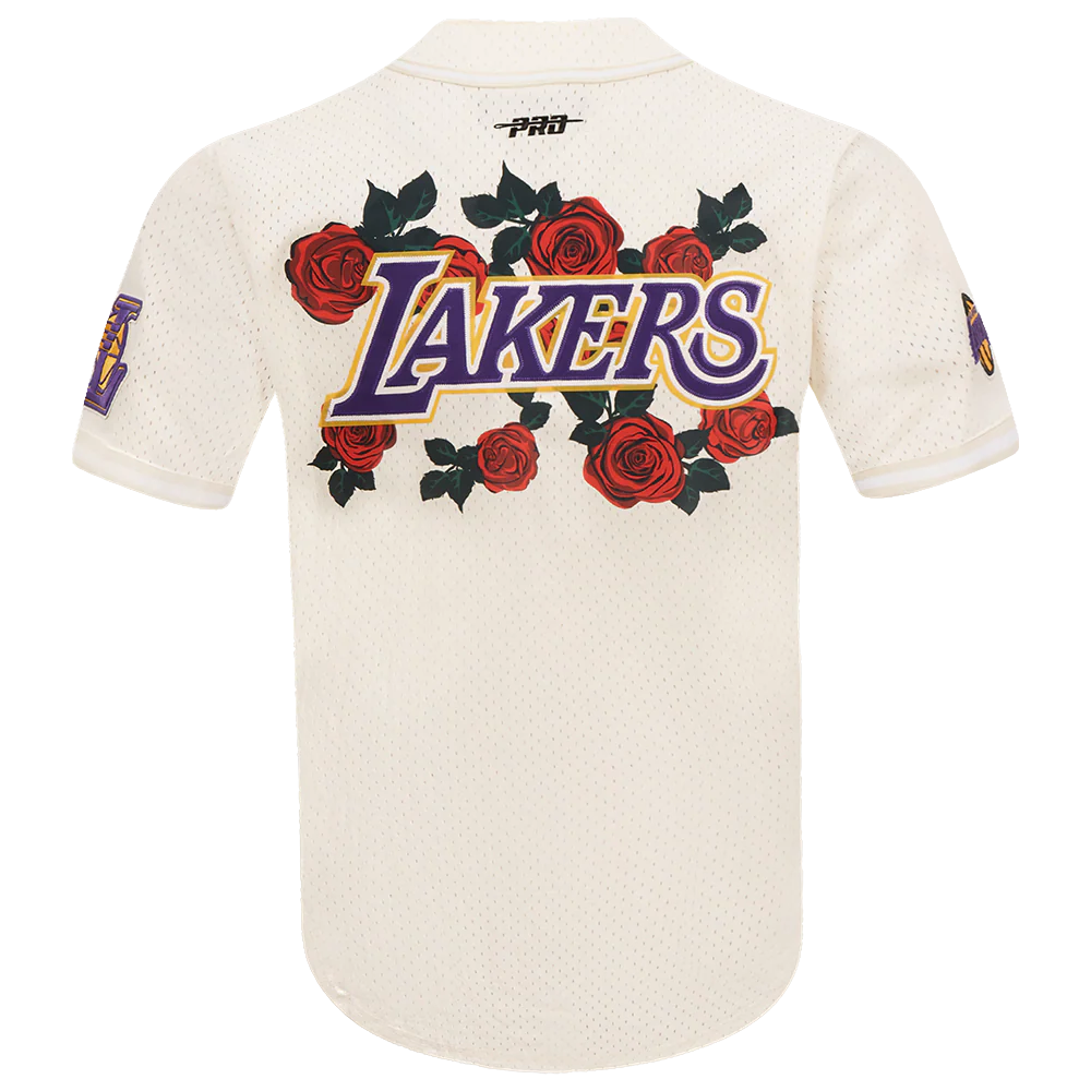 Los Angeles Lakers - NBA Roses Mesh Button Down Shirt