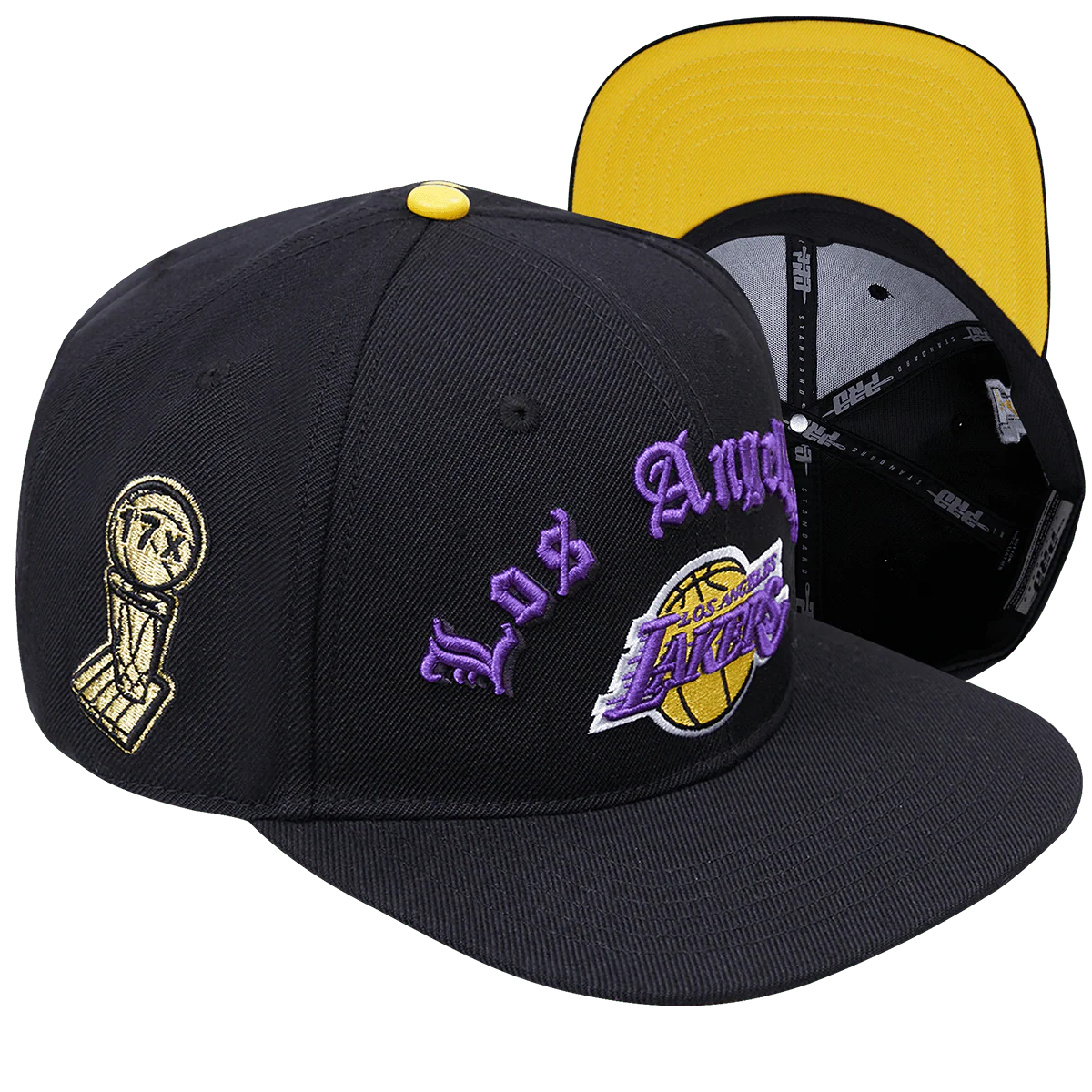 Los Angeles Lakers - NBA Old English Black Snapback Hat