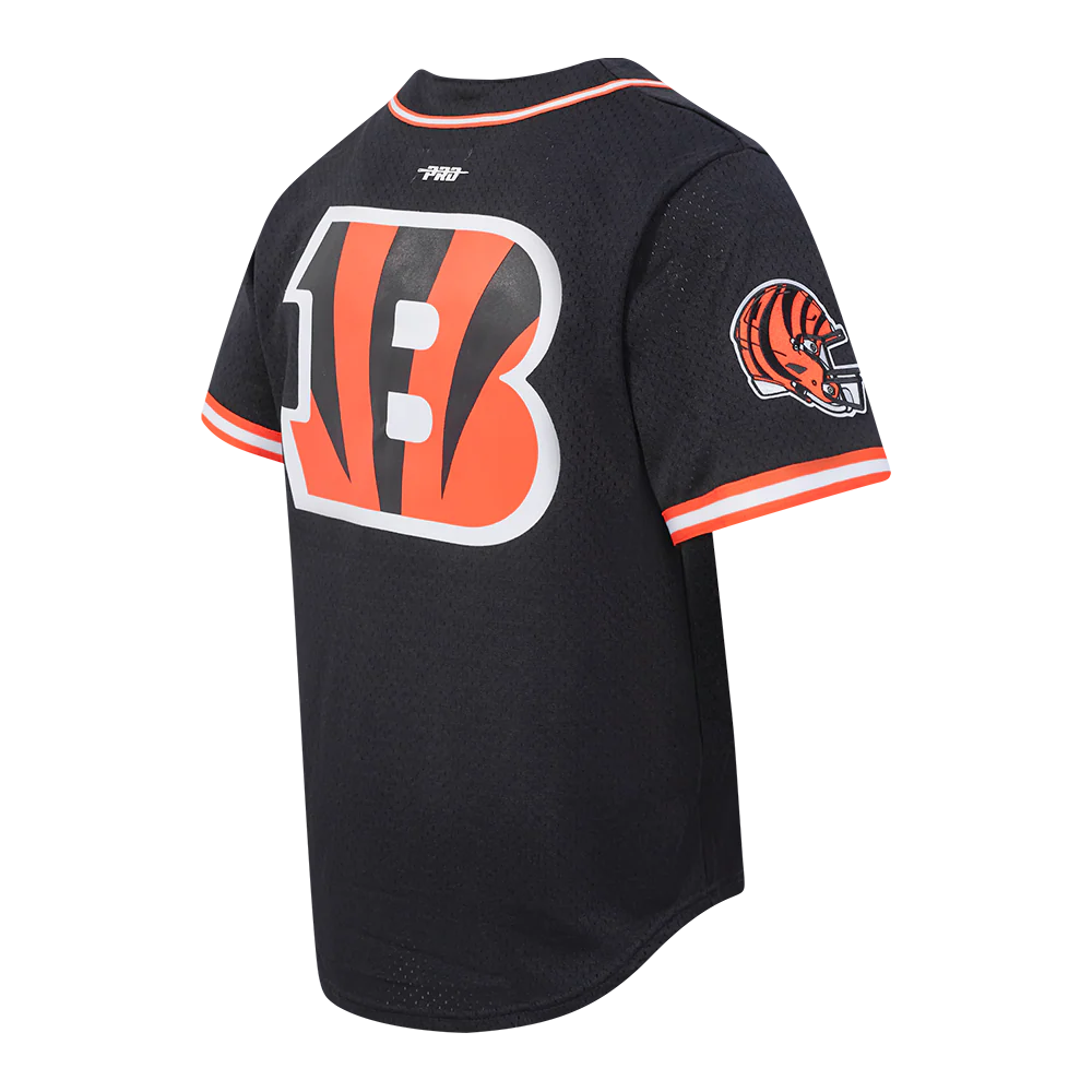 Cincinnati Bengals - NFL Script Tail Mesh Bottom Down Men's Adult Shirt