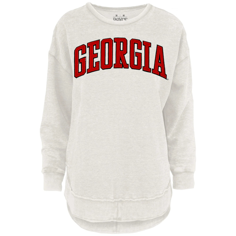 Georgia Bulldogs - Arched Tackle Twill Varsity Melange Fleece Long-Sleeve