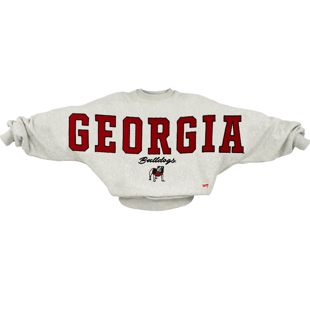 Georgia Bulldogs - Flannigan Piece Dolman-Style Oversized Crew Neck Fleece Long-Sleeve