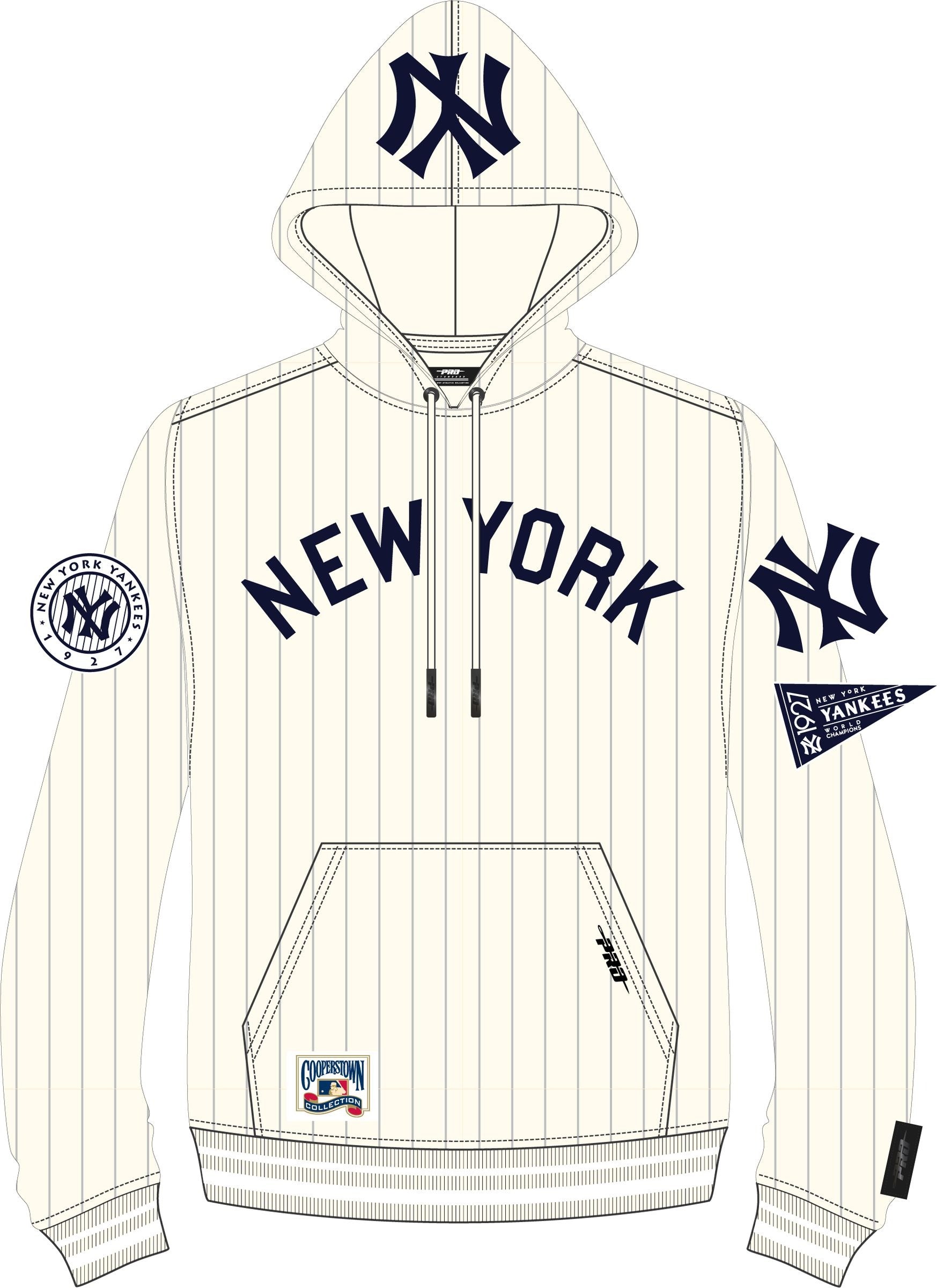 New York Yankees - MLB Pinstripe Retro Classic Rib FLC Hoodie