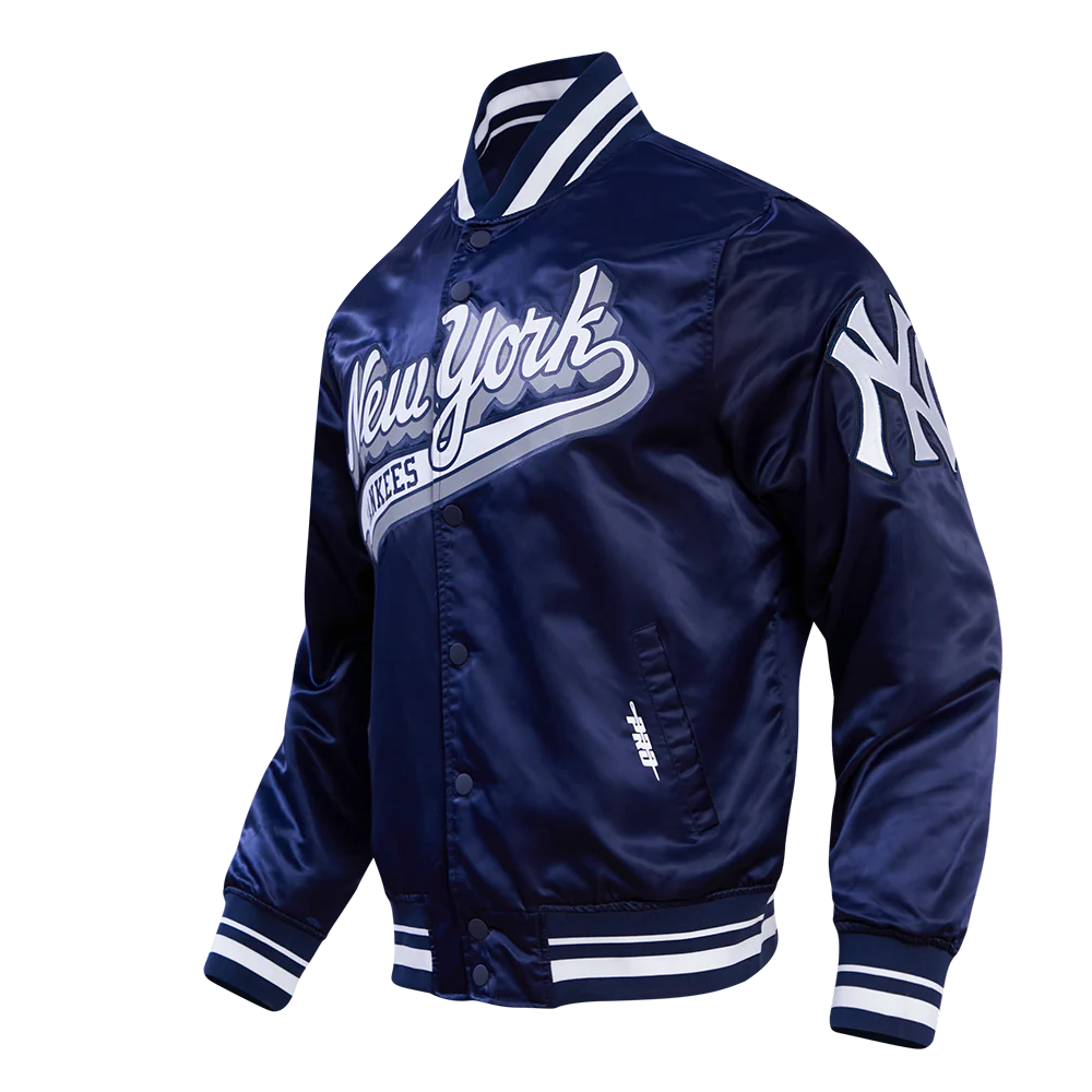 New York Yankees - MLB Script Tail Men's Rib Satin Jacket